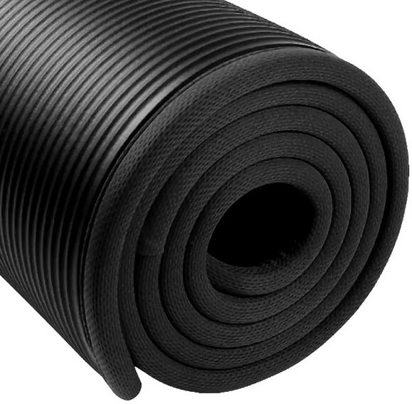 Килимок спортивний для йоги та фітнесу SportVida NBR 1 cм Black (SV-HK0362) фото 2
