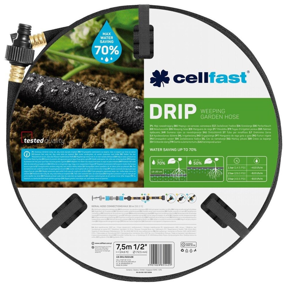 

Шланг для капельного полива Cellfast DRIP 1/2'', 15 м (19-002)