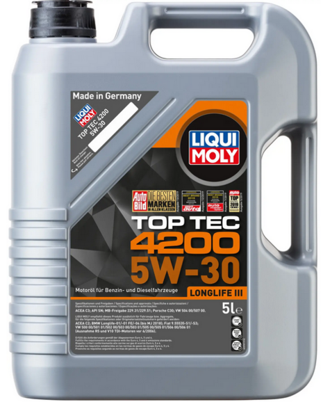 Синтетическое моторное масло LIQUI MOLY Top Tec 4200 SAE 5W-30, 5 л (7661)