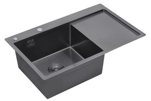 Кухонна мийка Kroner KRP Schwarze-7849LHM PVD, 3.0/1.0 мм (CV025278) фото 2