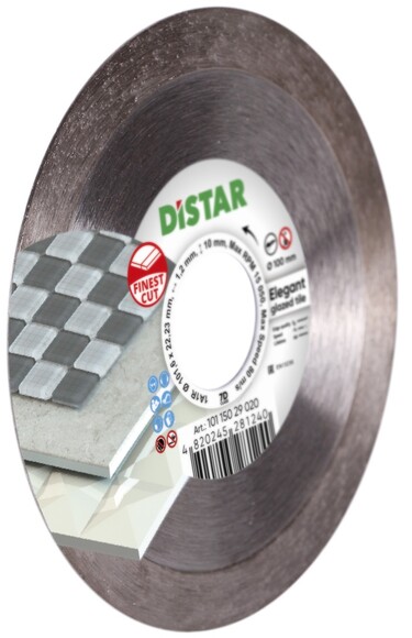 Алмазний круг відрізний Distar 1A1R 100 Elegant, 100x22.23x1.2 мм (10115029020) фото 3