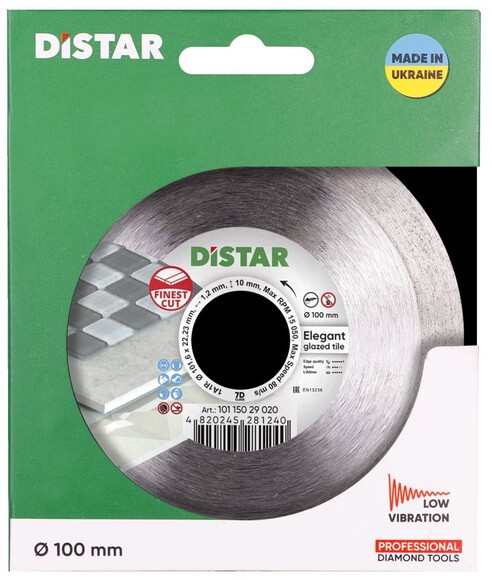 Алмазний круг відрізний Distar 1A1R 100 Elegant, 100x22.23x1.2 мм (10115029020) фото 5