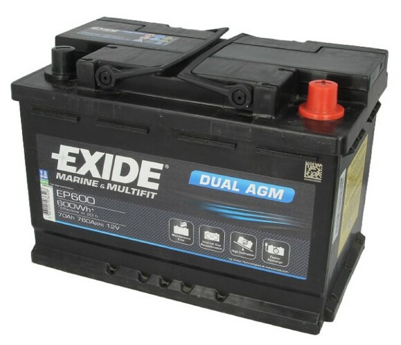 Тяговый акумулятор EXIDE EP600, 70Ah/760A