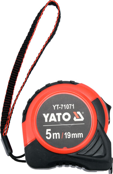 Рулетка Yato (YT-71071) 5 м x 19 мм, стальной лентой, нейлоновым покрытием изображение 2