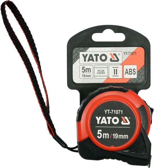 Рулетка Yato (YT-71071) 5 м x 19 мм, стальной лентой, нейлоновым покрытием изображение 3