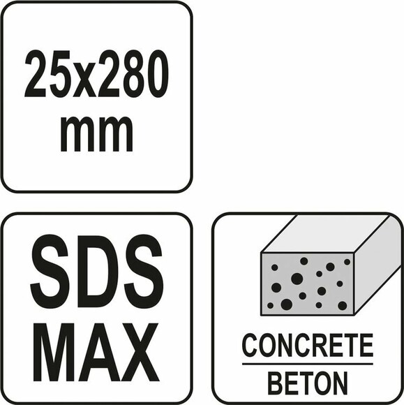 Долото плоское Yato SDS-Max 280х25 мм (YT-47341) изображение 4