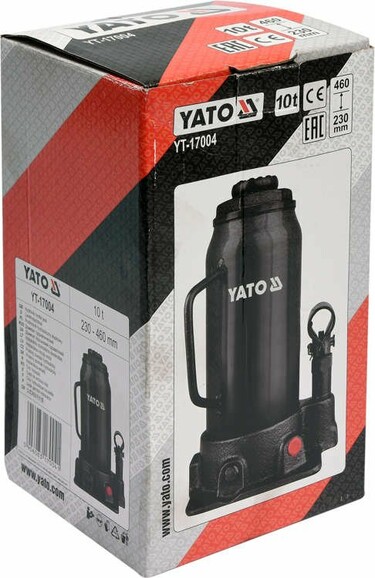 Домкрат гидравлический бутылочный Yato 10 т 230х460 мм (YT-17004) изображение 3