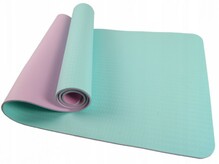 Коврик для йоги и фитнеса SportVida Sky Blue/Pink TPE 4 мм (SV-HK0240)