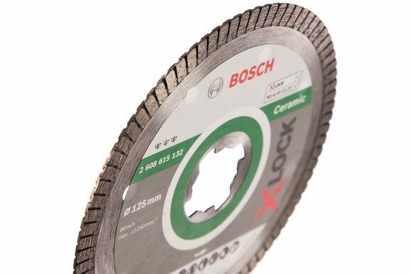 Алмазний диск Bosch X-LOCK Best for Ceramic Extraclean Turbo 125x22.23x1.4x7 мм (2608615132) фото 2