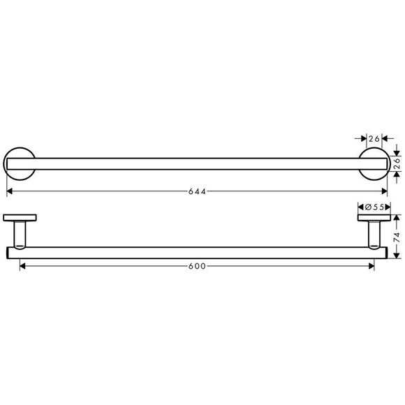 Держатель для полотенца Hansgrohe Logis (хром) (41716000) изображение 2