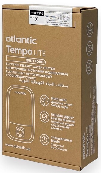 Проточный водонагреватель Atlantic Tempo Lite Multi IECI-SW2C55 MP (811034) изображение 6