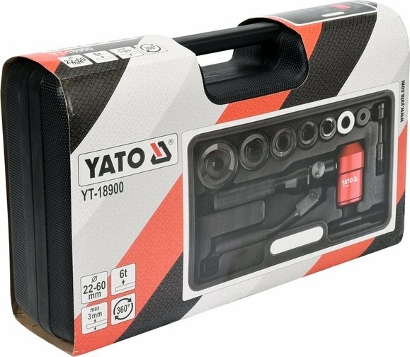 Пробойник гидравлический Yato YT-18900 для отверстий в листах толщиной до 3 мм изображение 2