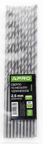 Сверло по металлу APRO Р6М5 удлиненное 2.5 мм (812002) 