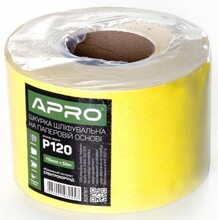 Бумага шлифовальная APRO P120 115 мм х 50 м рулон, бумажная основа (828161)