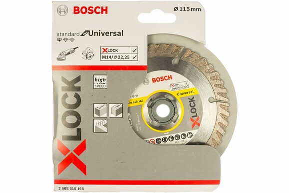Алмазный диск Bosch X-LOCK Standard for Universal 115x22.23x1.6x10 мм (22608615165) изображение 2