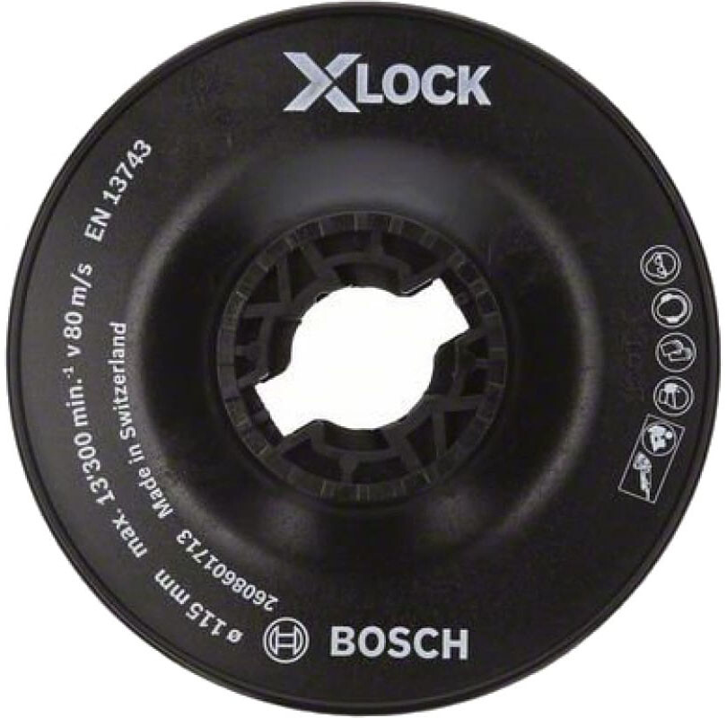 

Тарелка опорная с зажимом Bosch X-LOCK жесткая 115 мм (2608601713)