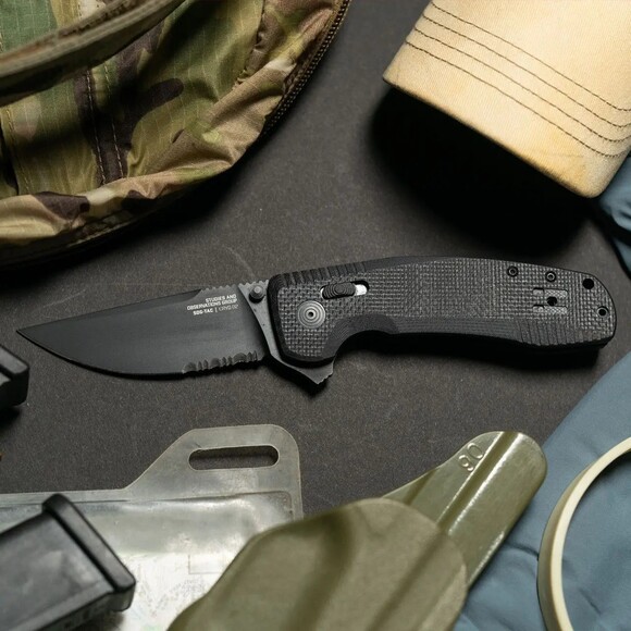 Нож складной SOG TAC XR, Black/Partially Serrated (SOG 12-38-03-41) изображение 7