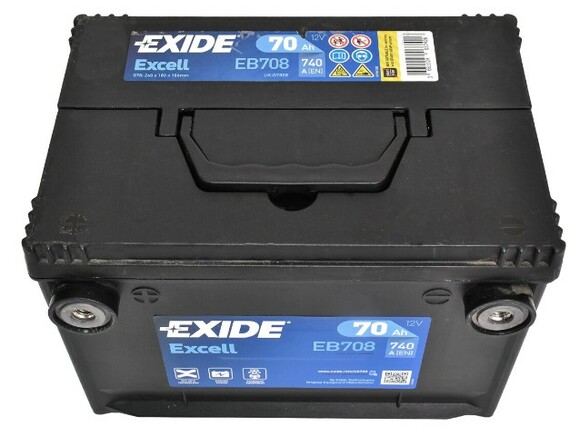 Акумулятор EXIDE EB708 Excell, 70Ah/740A фото 2