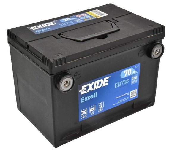 Акумулятор EXIDE EB708 Excell, 70Ah/740A фото 3