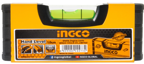 Уровень INGCO INDUSTRIAL, 10 см, с магнитами (HMSL03101)
