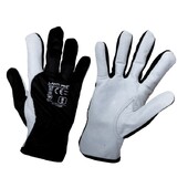 Перчатки защитные Lahti Pro с козьей кожи (хлопок, эластан) бело-черные 10 (L270710K)