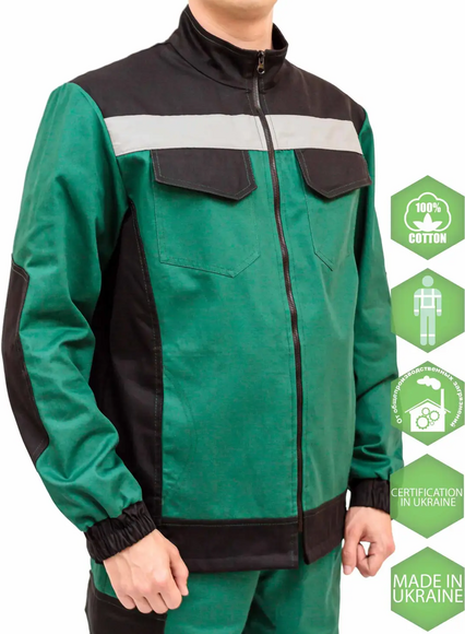Куртка рабочая Free Work Алекс зелено-черная р.44-46/1-2/S (65993) изображение 3