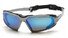 Захисні окуляри Pyramex Highlander Silver Ice Blue Mirror Anti-Fog дзеркальні сині в сріблястій оправі (2ХАИЛ-90)