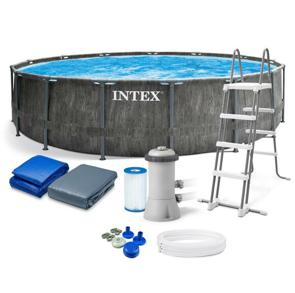 Каркасный бассейн Intex, 457х122 см (фильтр-насос 3785 л/час, лестница, тент, подстилка) (26742) изображение 3