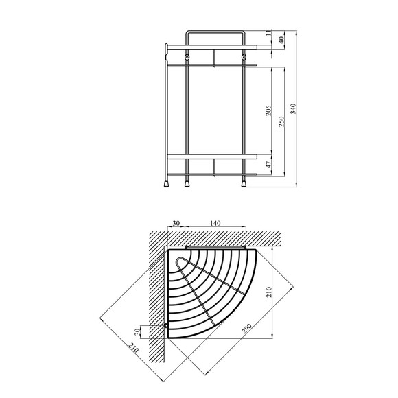 Полиця для ванної кімнати Kroner KRM Rizze-ACC329-2 (CV022913) фото 4