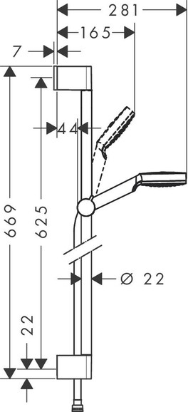 Душевой набор HANSGROHE Crometta 1 jet, со штангой (26533400) изображение 2