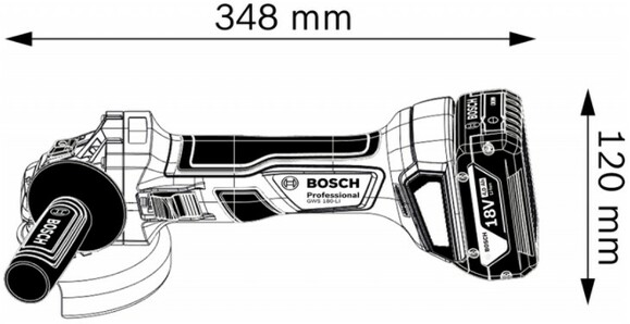 Акумуляторна кутова шліфувальна машина Bosch GWS 180-LI (06019H9021) фото 3