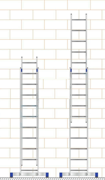 Алюминиевая двухсекционная лестница Техпром P2 9216 2х16 профессиональная изображение 3