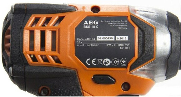 Аккумуляторный винтоверт AEG BSS18-0 без АКБ и ЗУ (4935428405) изображение 5