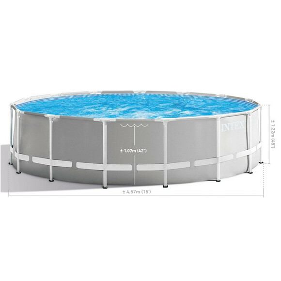 Каркасный бассейн Intex, 457x122 см (фильтр-насос 3785 л/час, лестница, тент, подстилка) (26726) изображение 5