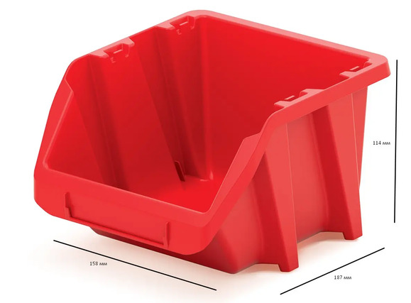 Набор контейнеров Kistenberg Bineer short 288x158x187 мм, красный, 10 шт (KBISS20-3020 10) изображение 3