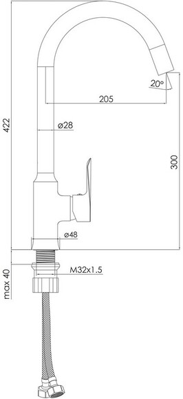 Смеситель для кухни IMPRESE Vaclav, белый, 35 мм (f03406403AA) изображение 2