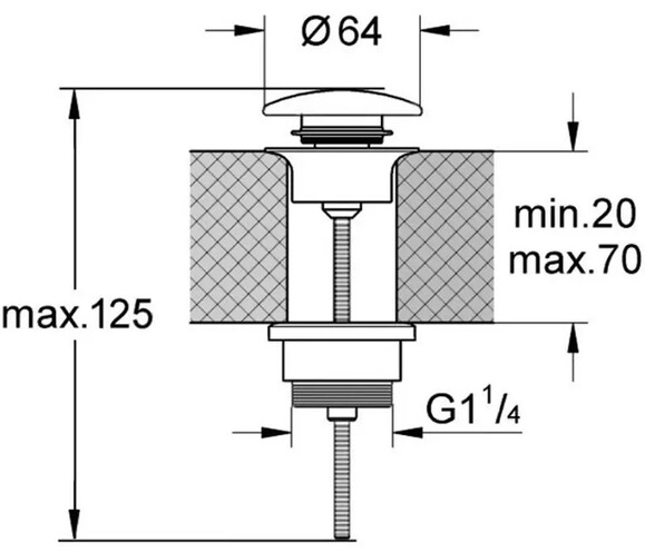 Донный клапан для раковины Kerasan постоянный (9233 30) изображение 2