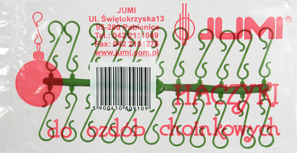 Гачки для ялинкових прикрас Jumi 33 шт. (зелений) (5900410733954)
