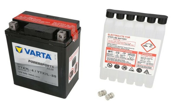 Мото акумулятор Varta YTX7L-BS FUN 12В 6Аh 100А R+ фото 2