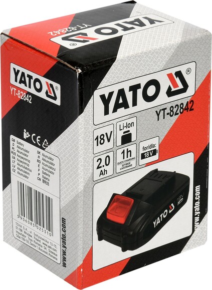 Аккумулятор YATO 18V, 2.0 А/час (YT-82842) изображение 3