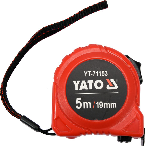 Рулетка Yato (YT-71153) 5 м x 19 мм, сталевий стрічкою, нейлоновим покриттям, подвійний блокуванням фото 2