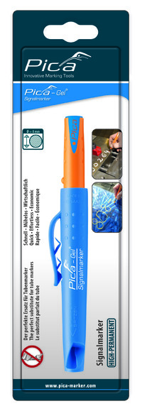 Водо-Жаро стійкий маркер PICA GEL Signalmarker синій з підвісом (8081/SB) фото 3