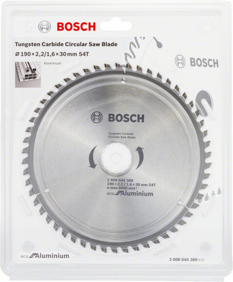 Пильний диск Bosch ECO ALU / Multi 190x30 54 зуб. (2608644389) фото 2