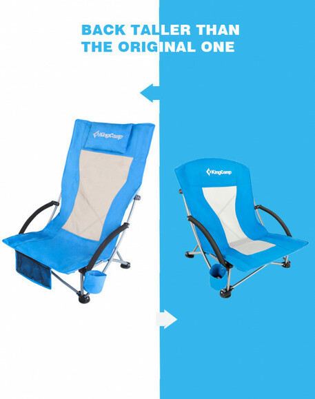 Розкладне крісло KingCamp High Backed Beach Chair (KC1901) Blue фото 7
