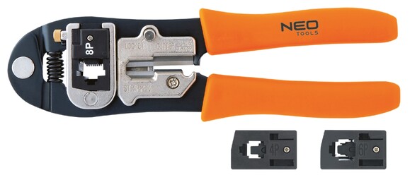 Кліщі Neo Tools для обтиску телефонних наконечників 4P, 6P, 8P  (01-501) фото 2