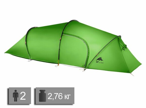 Палатка 3F UL Gear двухместная Taihang 2 210T 3 season темно-зеленая (2210T3S) изображение 3