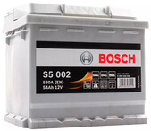 Автомобильный аккумулятор Bosch S5 12В, 54 Ач, 530 A (0092S50020)