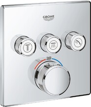 Змішувач термостатичний для ванни Grohe Grohtherm SmartControl 29126000, вбудовуваний на 3 вихода