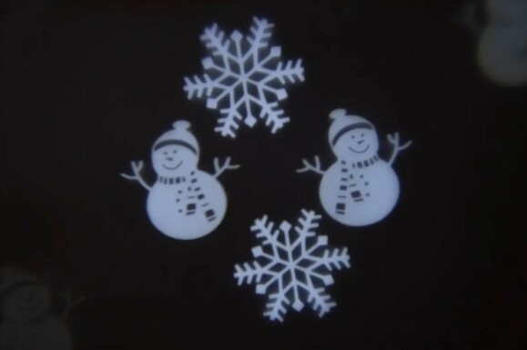 LED проектор Jumi Новогодние декорации, проекция Снеговик и снежинки, белая (5900410348110_1) изображение 4
