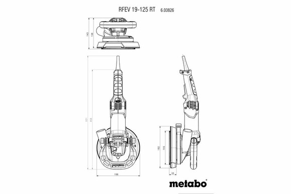 Обдирочная машина Metabo RFEV 19-125 (603826700) изображение 3
